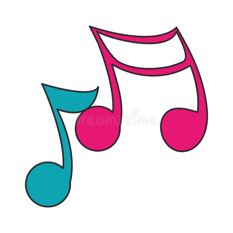 Music Notes Cartoon Pop Art Stock Vector Illustration of cartoon