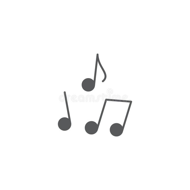 Music Notes Vector Icon Isolated on White Background Stock Vector