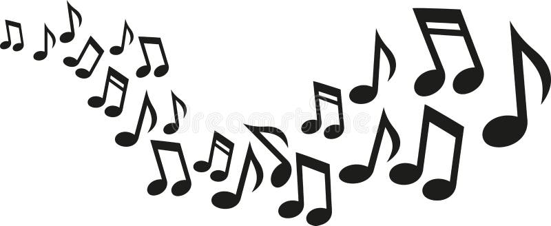 Music notes wave melody vector