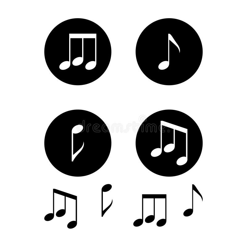 Music Notes. White Background. Vector Illustration. Stock Vector