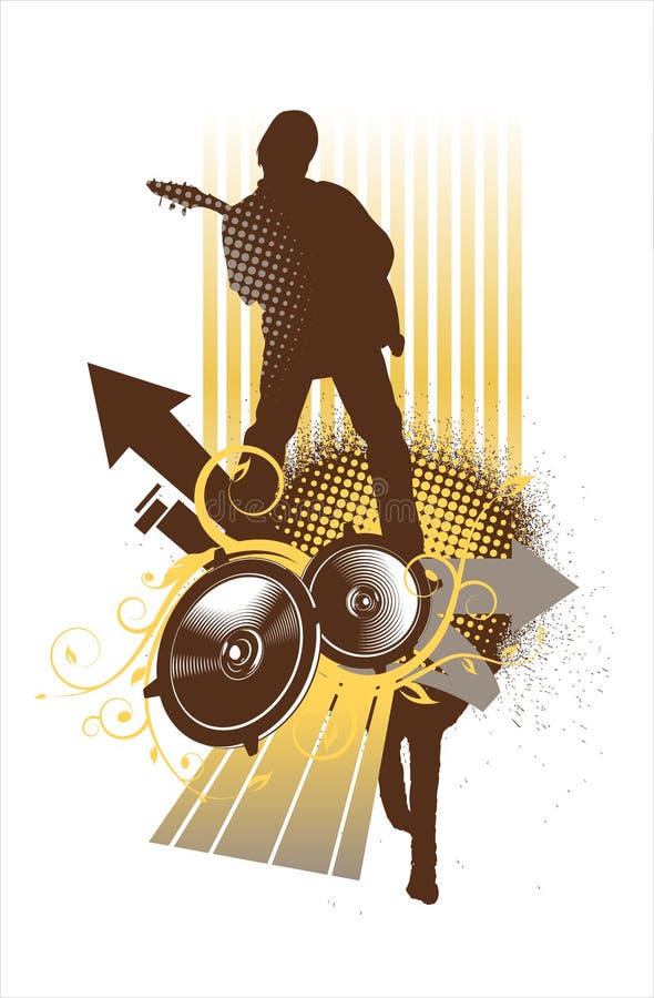 Music player -yellow and brown stock illustration