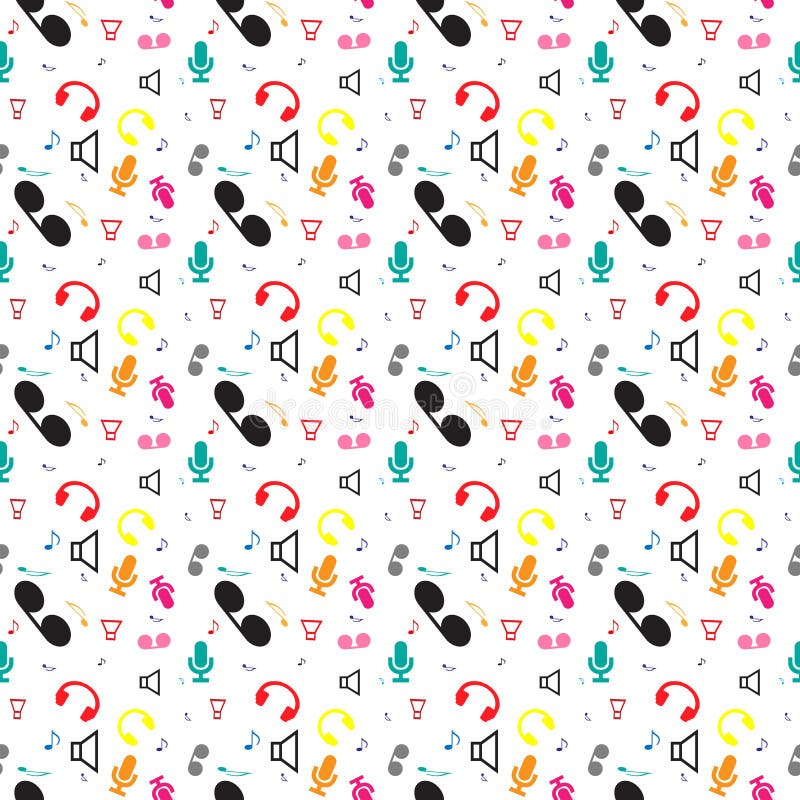 Music Shapes Pattern Vector Illustration Stock Vector Illustration of white, pattern 185247297