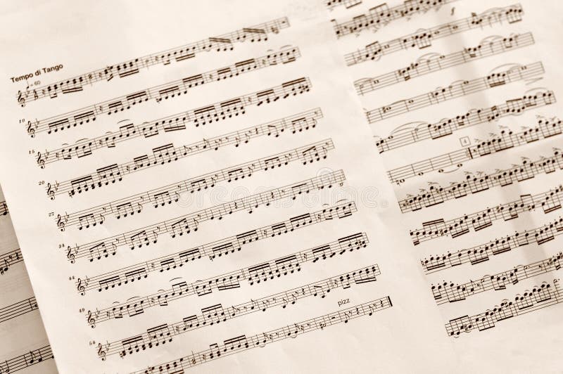 Sheets of musical notes, close up image. Colorful musical notes stock images, royalty-free photos and pictures