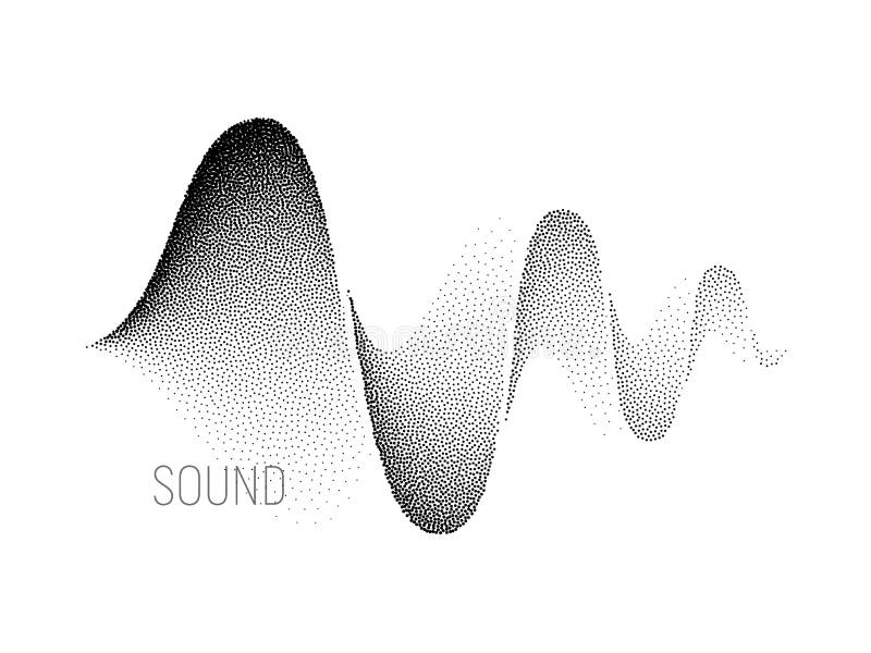 Music sound waves. Halftone vector royalty free illustration