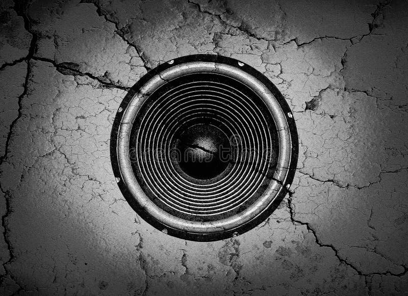 Speaker on a Cracked Wall Background Stock Illustration Illustration