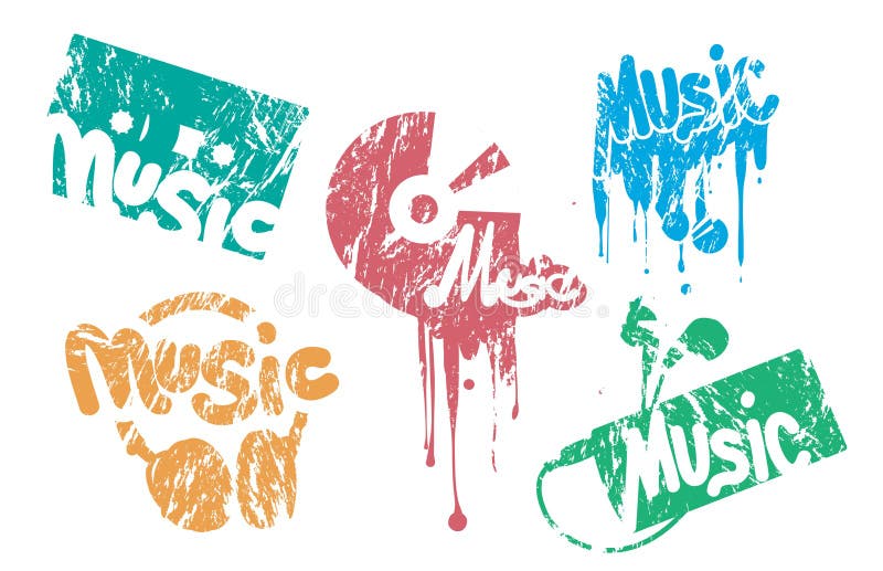 Music Stamp stock illustration