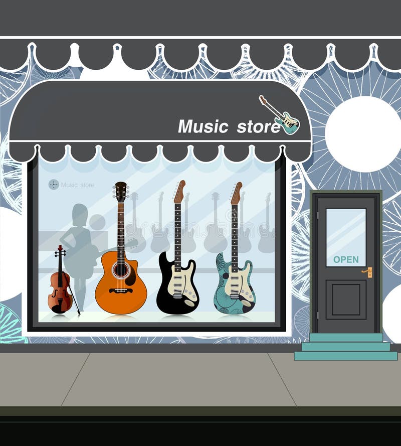 Music store. stock illustration. Illustration of colorful 34972776