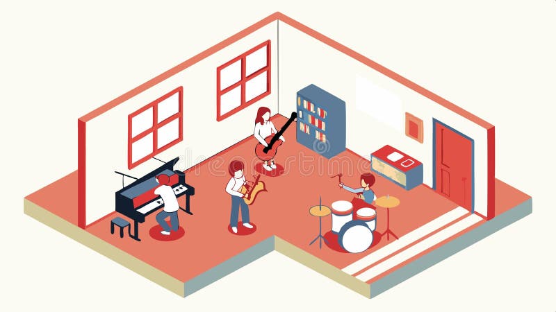 Music studio setup, a creative workspace vector design Generative AI stock illustration