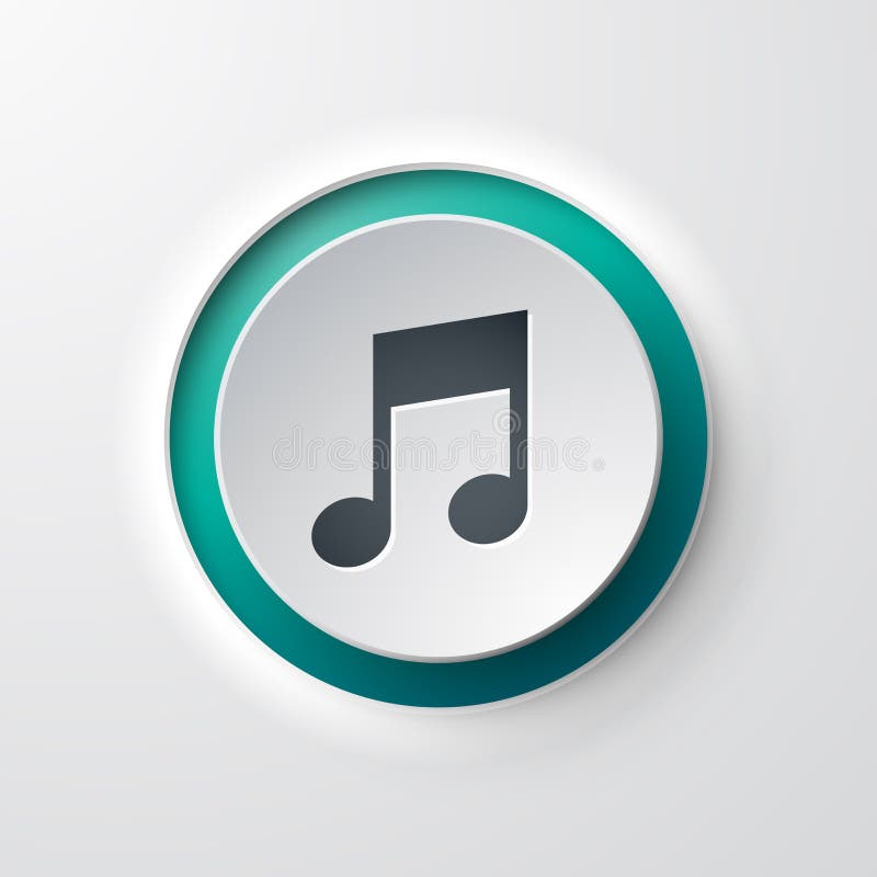 Music web icon push button stock illustration