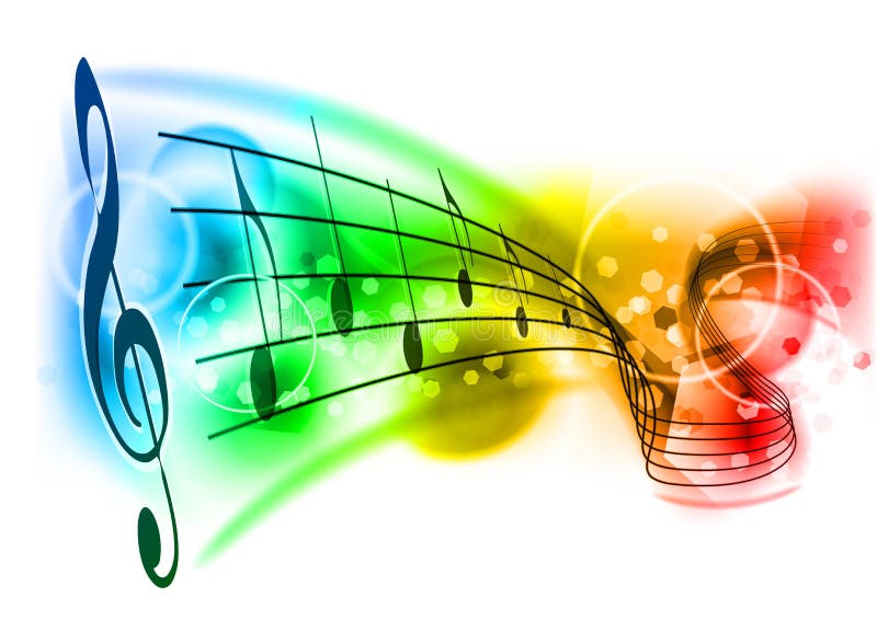 Music background with color note. Music background with color note