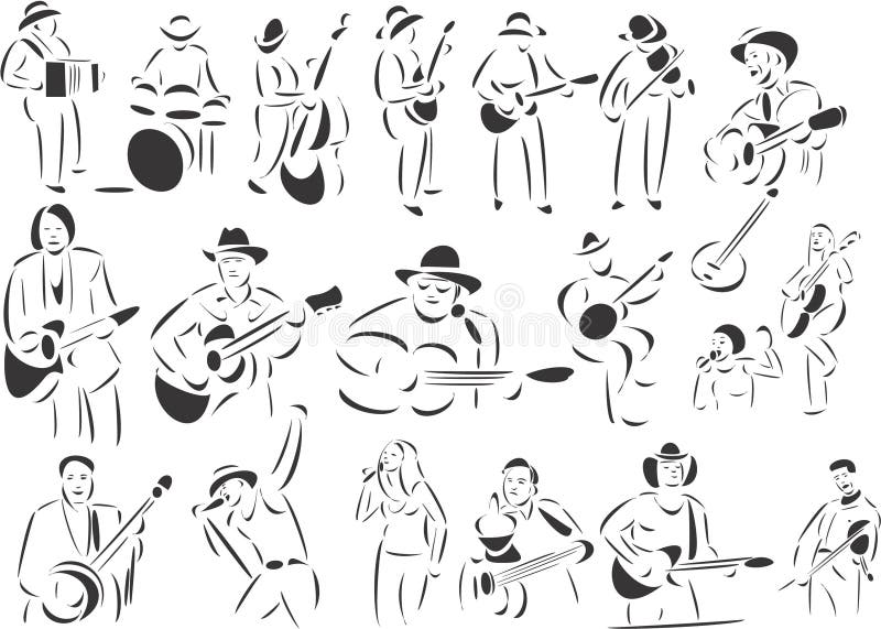 Musica country illustrazione di stock Musica country illustrazione di stock