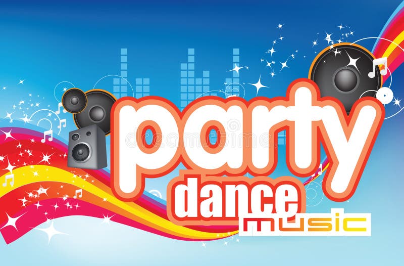 Dance party music modern fun flyer design. Dance party music modern fun flyer design