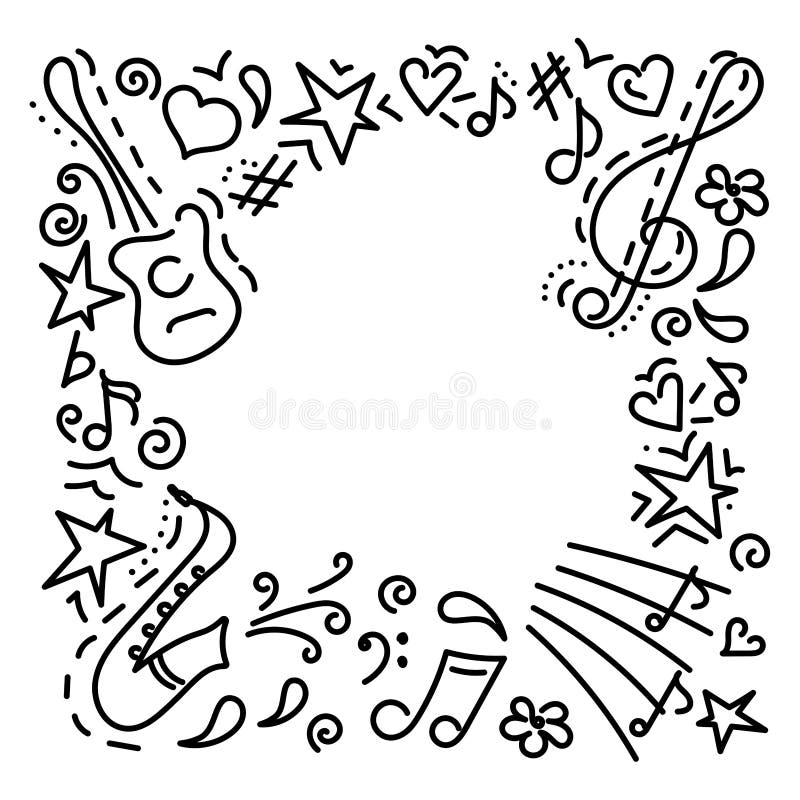 Musical background.hand drawn. Music symbols . Doodle style. Vector illustration stock illustration Musical background.hand drawn. Music symbols . Doodle style. Vector illustration stock illustration