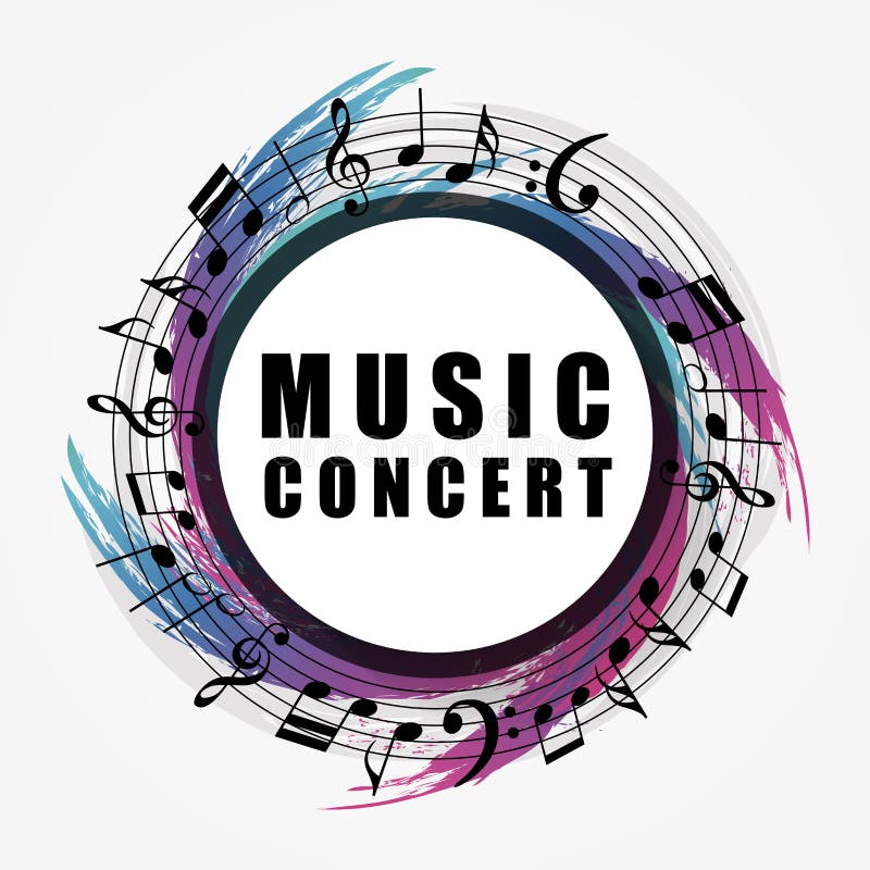 Music round. Round in Music. Concert vector Art.