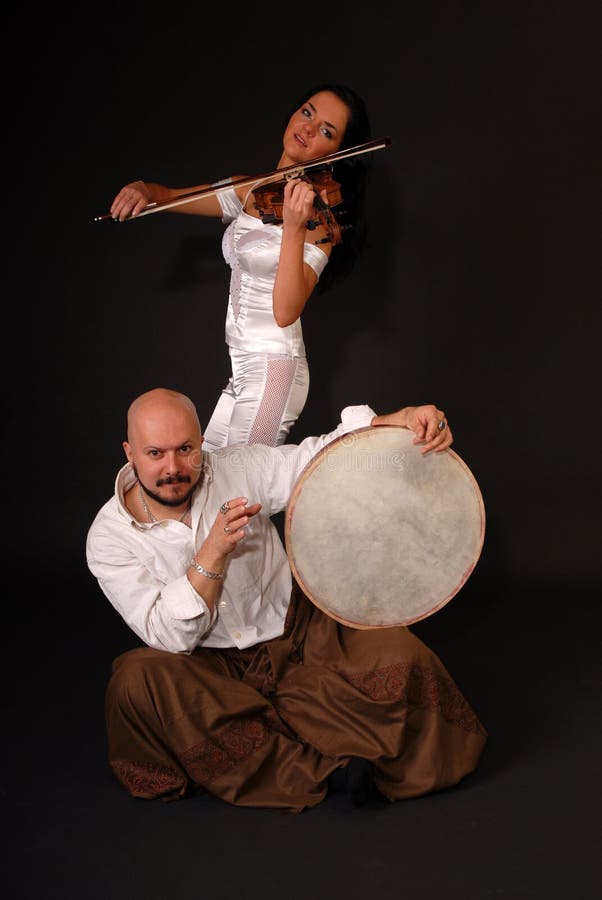 Musical Duet Drum and Violin Stock Image Image of cylinder, classical