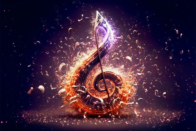 Musical Explosion.Ai Generated Stock Illustration Illustration of electro, electronic 266058829