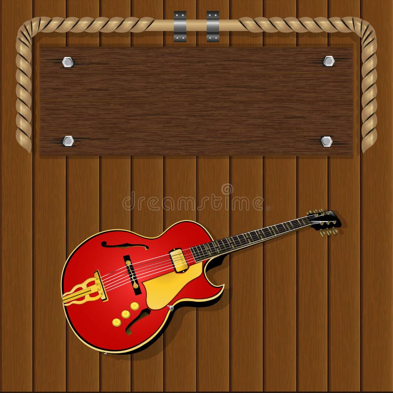 Frame with Guitar Silhouette To Celebrate Rock `n` Roll Day, Vector