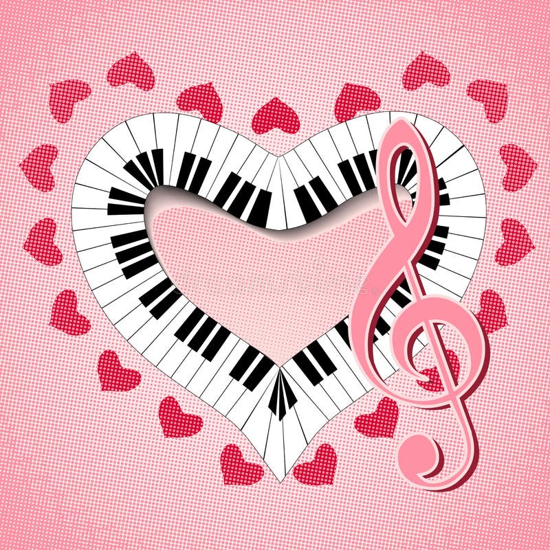 Shiny heart treble clef stock vector. Illustration of romance - 23464275