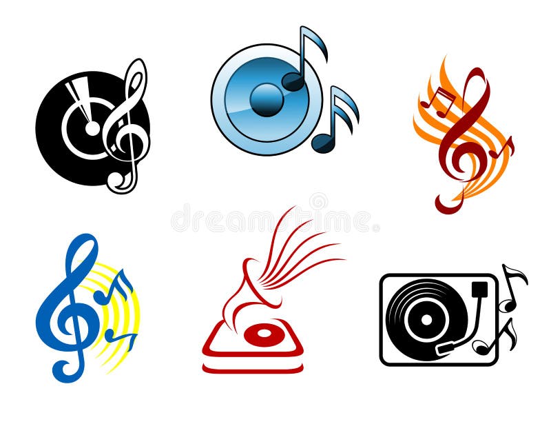 Musical icons and symbols vector illustration