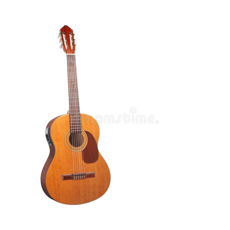 Musical instrument - View very rare vintage acoustic guitar folk country  wood and white background Stock Photo - Alamy