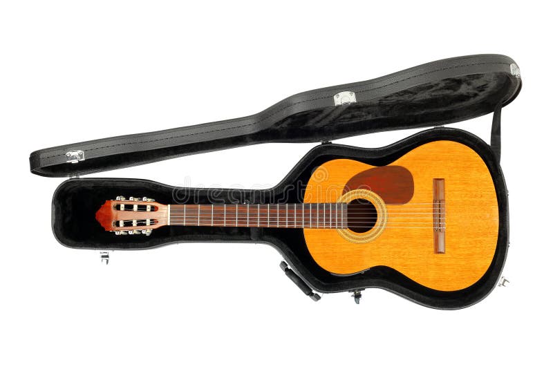 Musical Instrument Classic Guitar Hard Case Isolated Stock Image