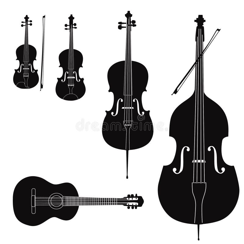 Musical instrument collection stock illustration
