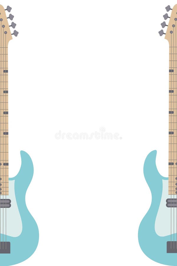 Musical Instrument Pattern Electric Guitar Stock Vector Illustration