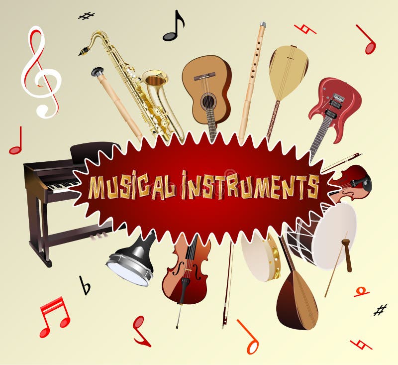 Musical instruments stock illustration