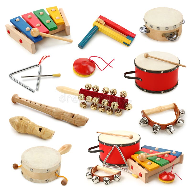Musical instruments collection stock photos