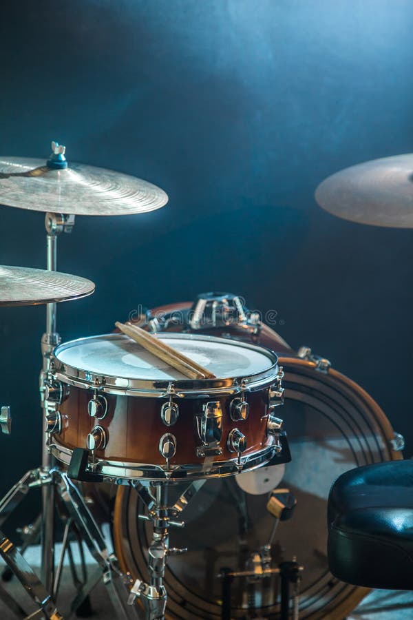 Musical Instruments Drum Kit, Flash Of Light, A Beautiful Light Stock