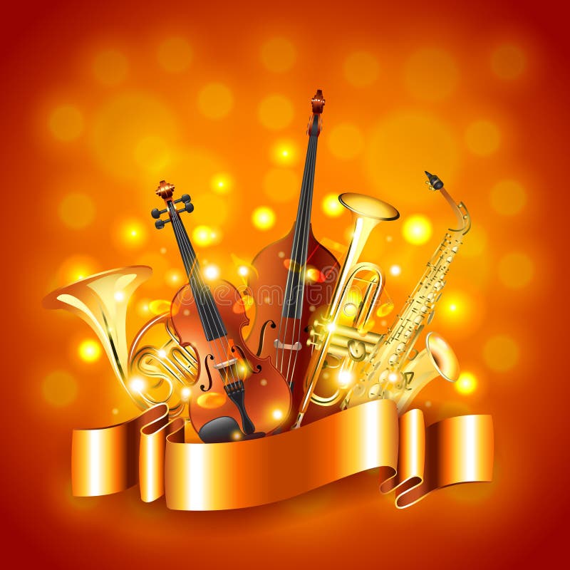 Musical instruments vector background royalty free illustration