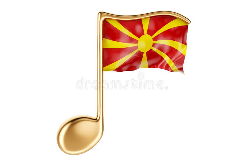 Musical Note with Macedonian Flag. Music in Macedonia, Concept Stock