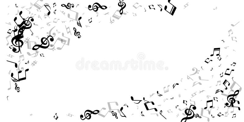 Musical Notes Flying Vector Wallpaper. Melody Stock Vector - Illustration  of black, clef: 211785945