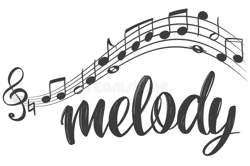 Musical notes icon, love music, calligraphy text hand drawn vector illustration sketch royalty free illustration