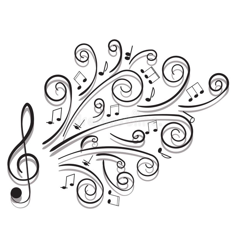 Musical Lines with Notes. Vector Illustration Stock Vector ...