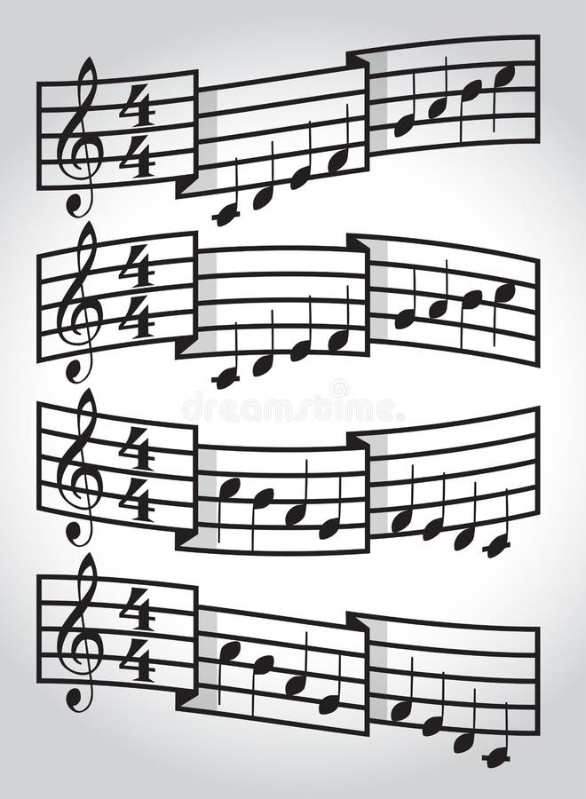 Musical scale and bars with notes