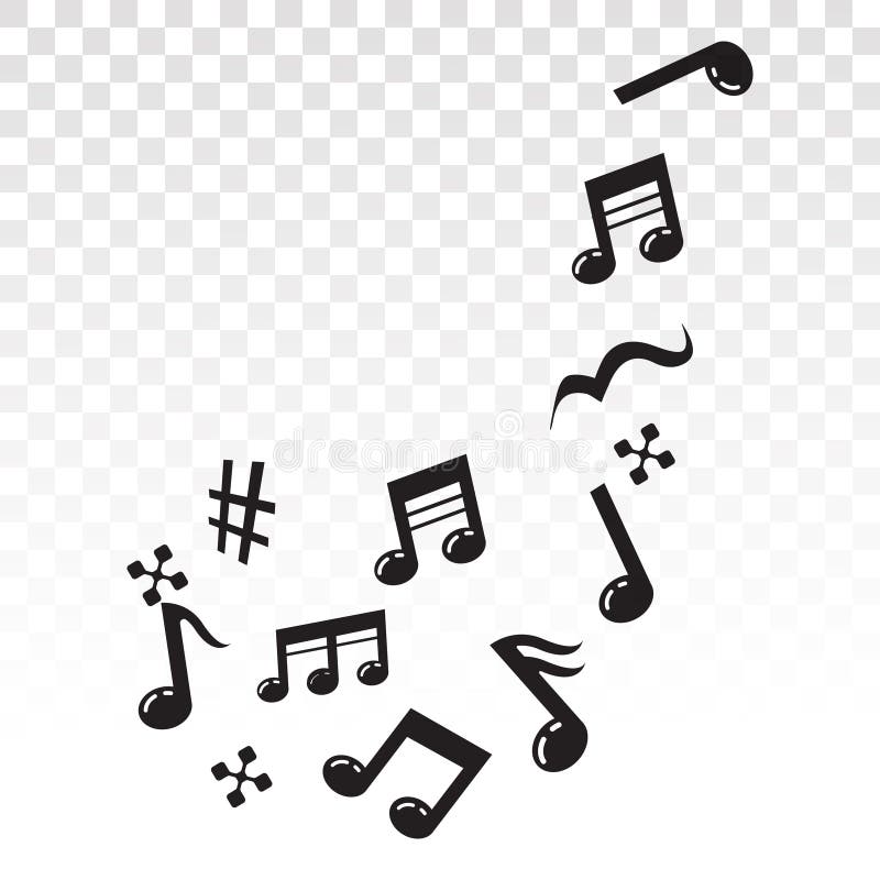Musical Scale Symbol or Musical Notes on a Transparent Background Stock