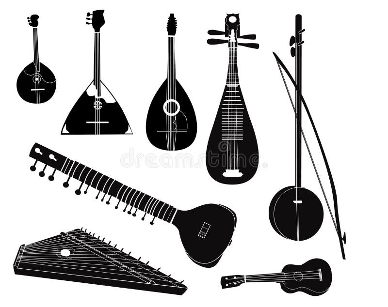 Musical stripe instrument collection royalty free illustration