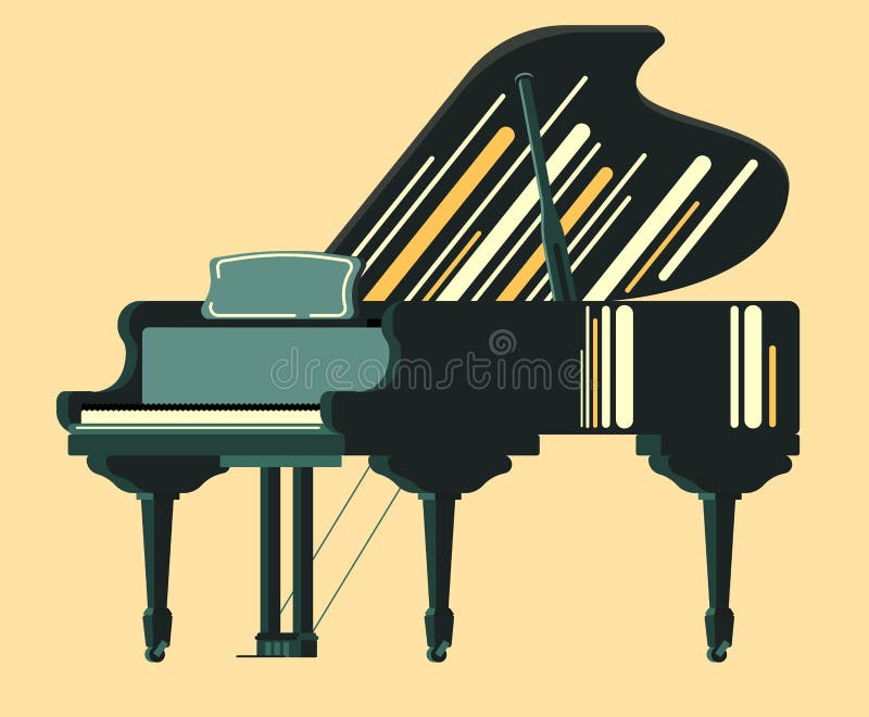 Musicial instrumentu czerni pianino ilustracji Musicial instrumentu czerni pianino ilustracji
