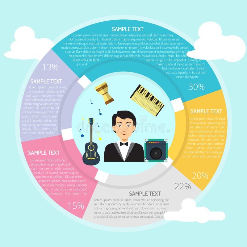 Musician Infographic stock illustration. Illustration of infographic 121547747