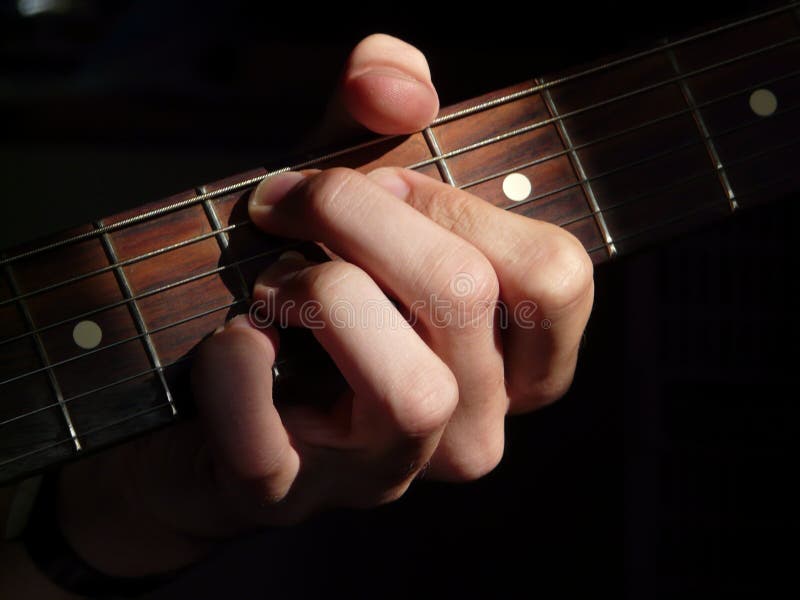 Musician Plays His Electric Guitar Enlit by Sun Stock Image Image of