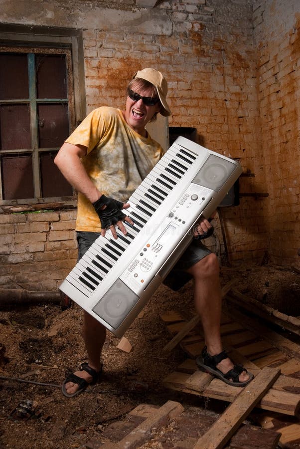 Musician Plays a Synthesizer Stock Photo Image of party, person 9795542
