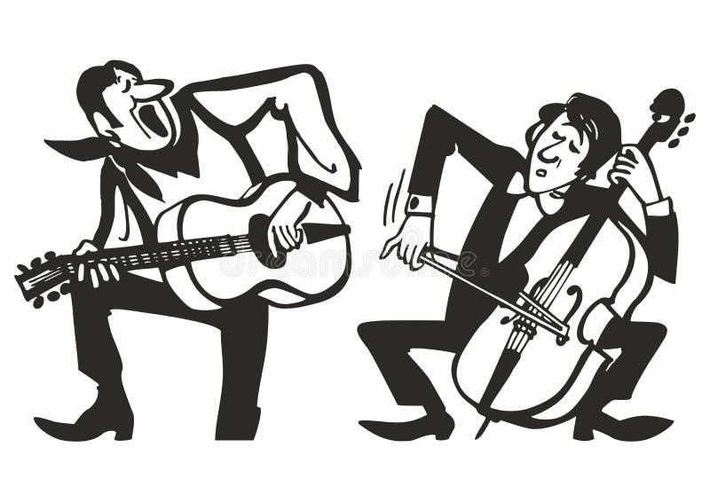 Musiciens jouant sur des instruments de musique Fond d'affiche de musique de vecteur illustration libre de droits Musiciens jouant sur des instruments de musique Fond d'affiche de musique de vecteur illustration libre de droits