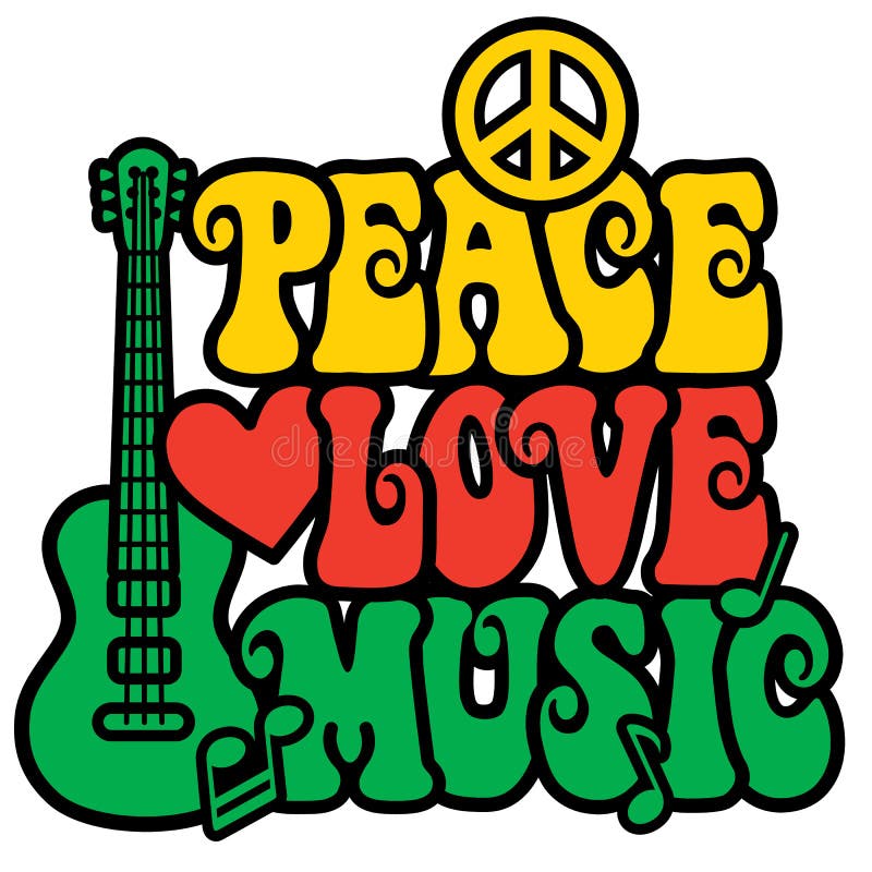 Musik för Reggaefredförälskelse stock illustrationer Musik för Reggaefredförälskelse stock illustrationer