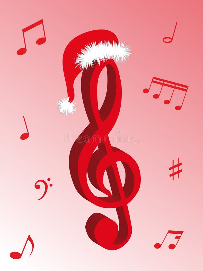 Music notes as symbol of Christmas music and sound. Music notes as symbol of Christmas music and sound