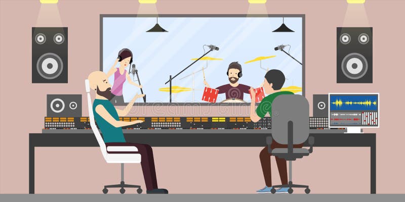 Musik-Tonstudio stock abbildung Musik-Tonstudio stock abbildung