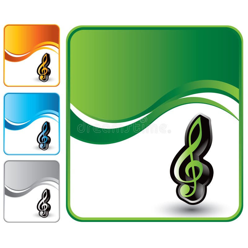 Musikanmerkung über Hintergrund der grünen Welle stock abbildung Musikanmerkung über Hintergrund der grünen Welle stock abbildung