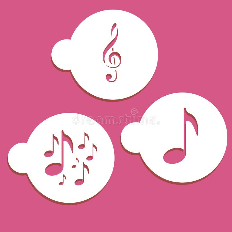 Musikanmärkningsstenciler royaltyfri illustrationer Musikanmärkningsstenciler royaltyfri illustrationer