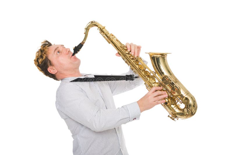 Musiker plays saxofonbarn fotografering för bildbyråer