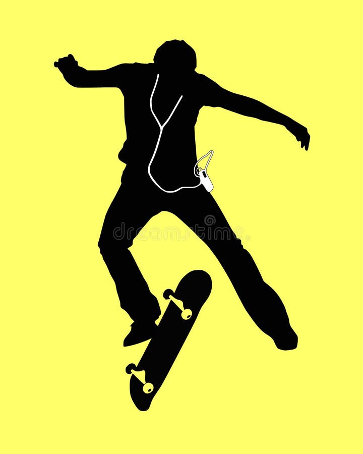 Musikskateboard stock illustrationer